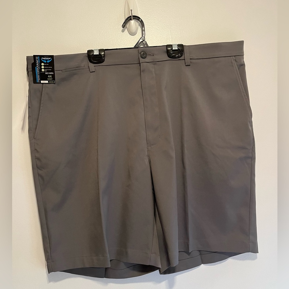 NWT Big & Tall Performance Stretch Fabric Classic Fit Flat Front 9" Shorts sz 44